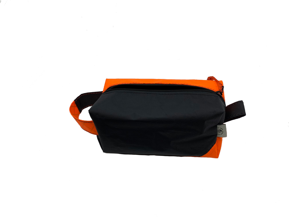 Ultralight Dopp Kit Ecopak Orange and Black Lined Weatherproof Travel Bag