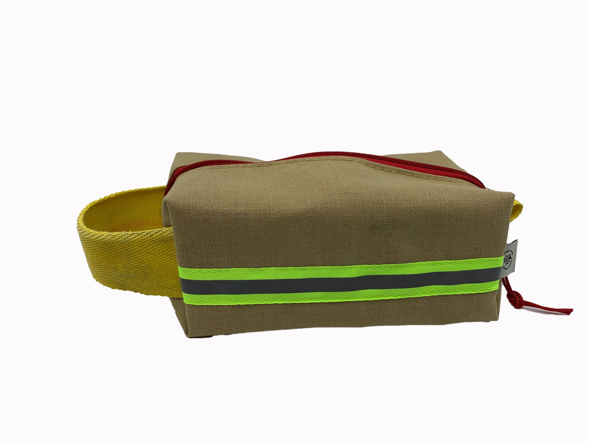 Kevlar Fire Fighter Toiletry Dopp Kit with Recycled Firehose handle