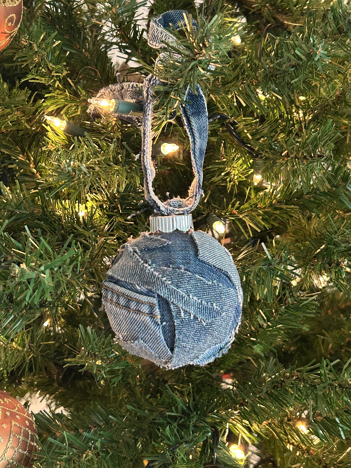 Upcycled Denim Christmas Ornaments