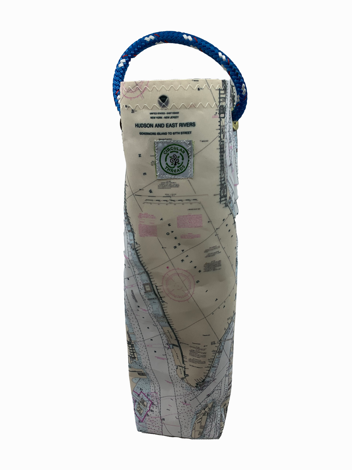 Recycled Sail Wine Bag Tote - Custom nautical chart