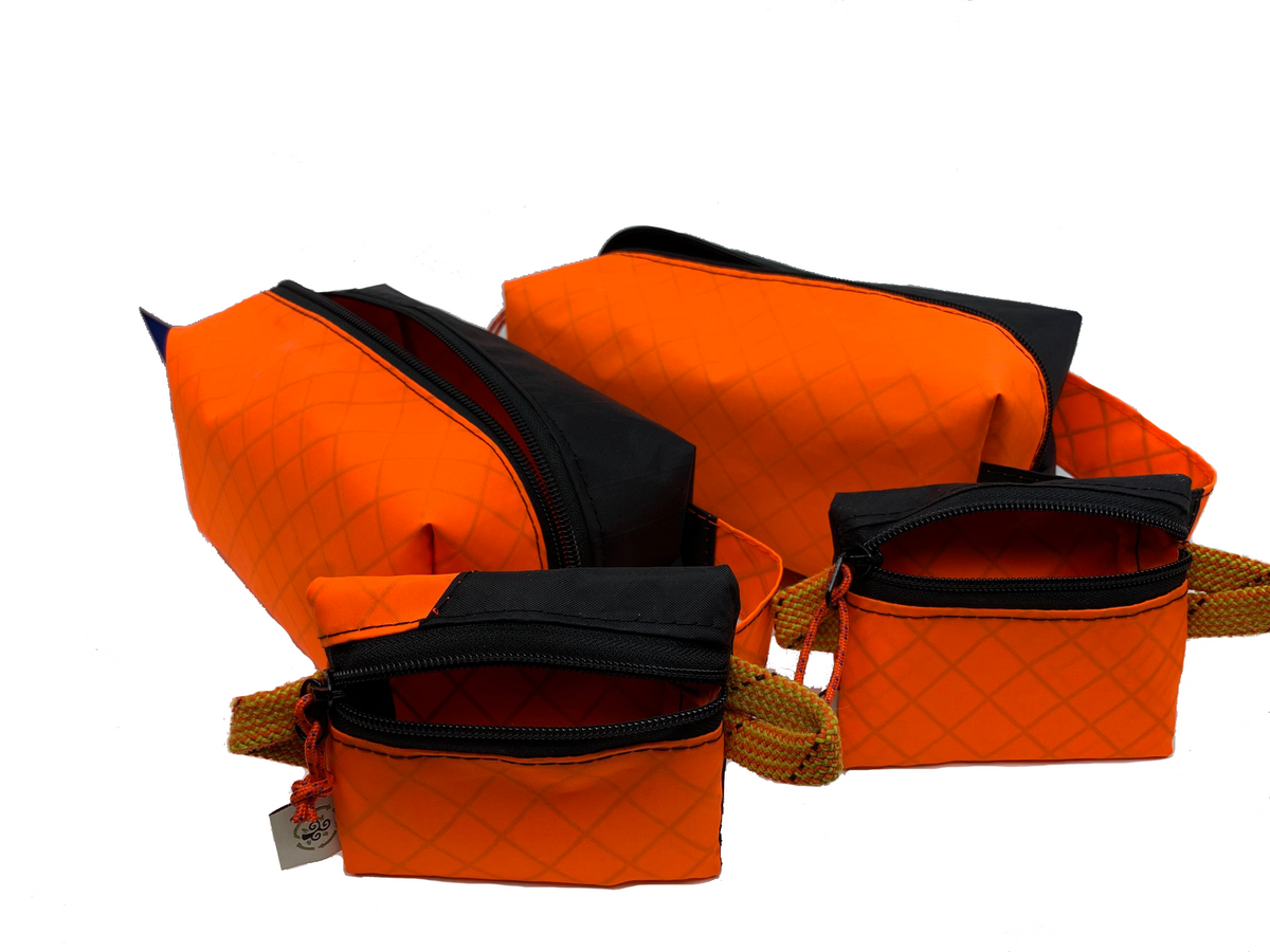 Ultralight Dopp Kit Ecopak Orange and Black Lined Weatherproof Travel Bag