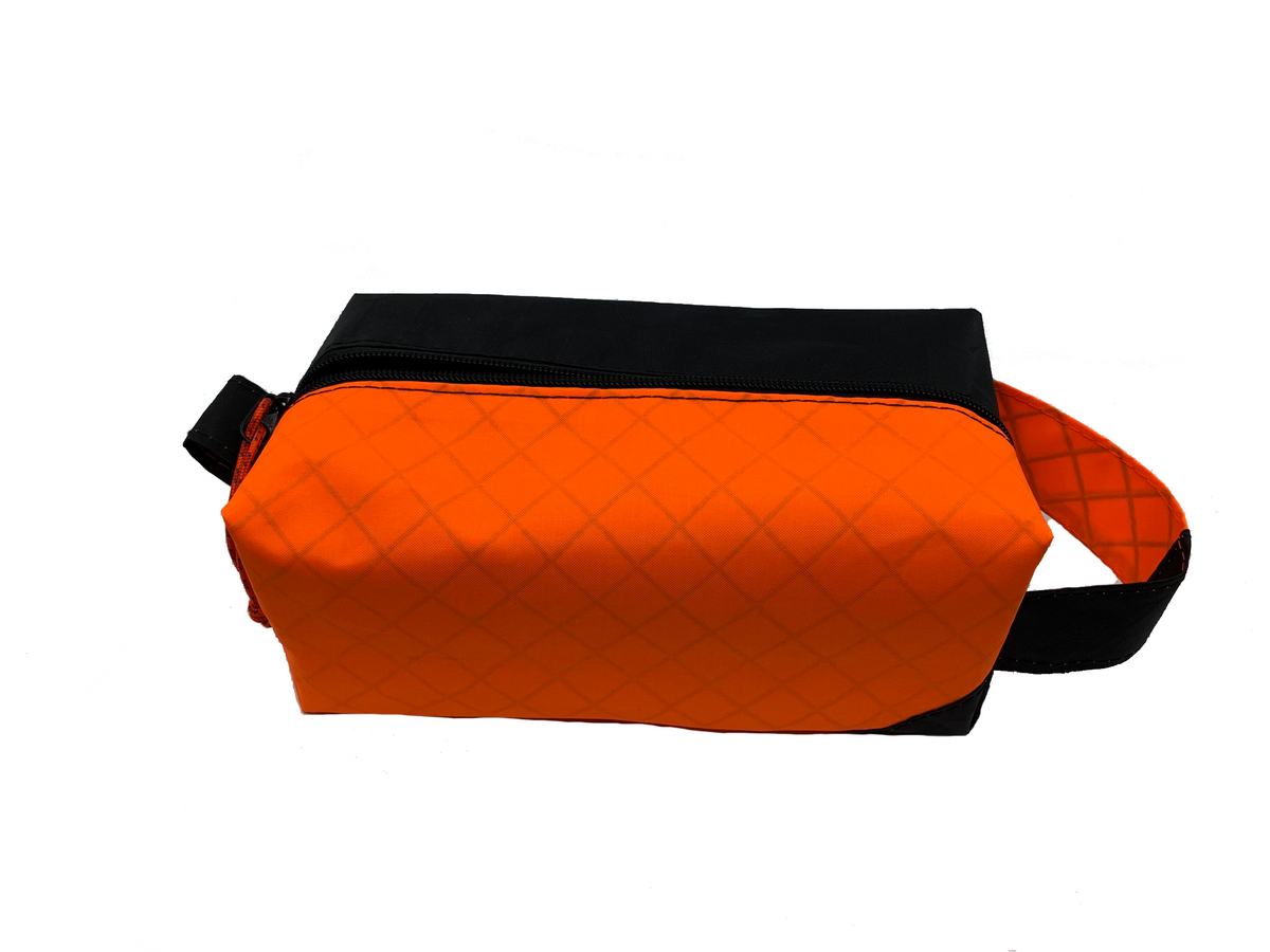 Ultralight Dopp Kit Ecopak Orange and Black Lined Weatherproof Travel Bag