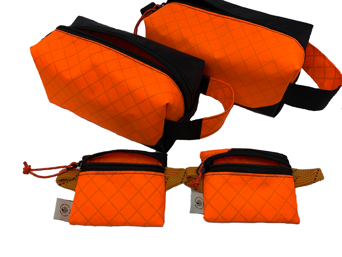Ultralight Dopp Kit Ecopak Orange and Black Lined Weatherproof Travel Bag
