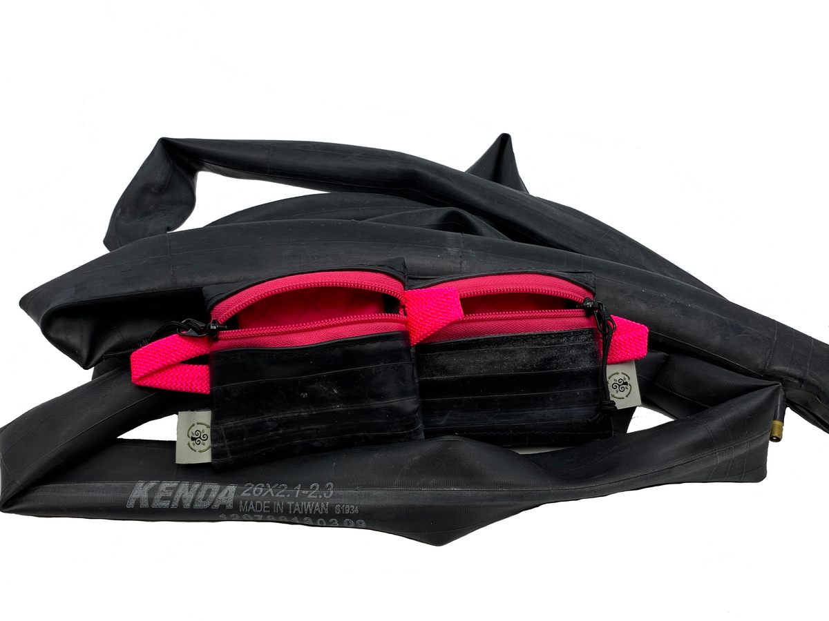 SMALL Recycled Bike Inner Tube tiny/micro zipper pouch / earbud case / travel gear / coin purse