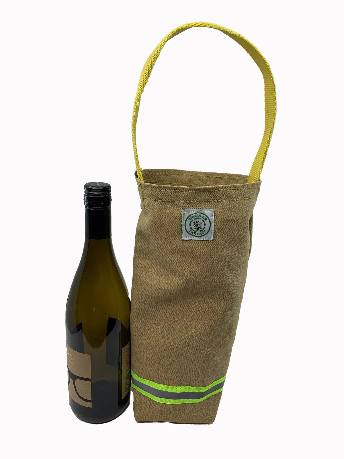 Kevlar Turnout Gear and Recycled Firehose Fire Fighter Wine Tote Bag