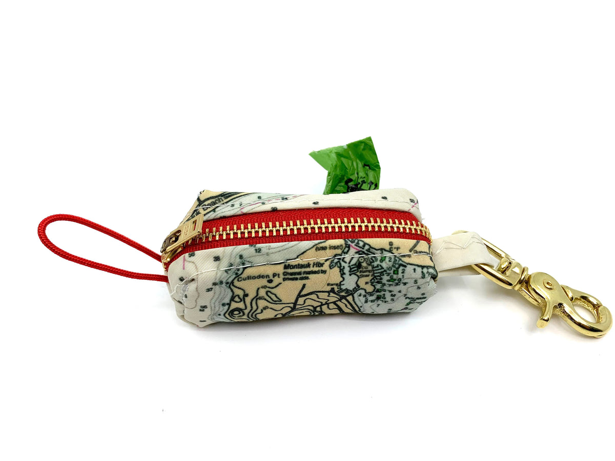 Recycled Sail Dog Waste Bag Holder Custom Nautical Chart Dog Poop Bag Dispenser