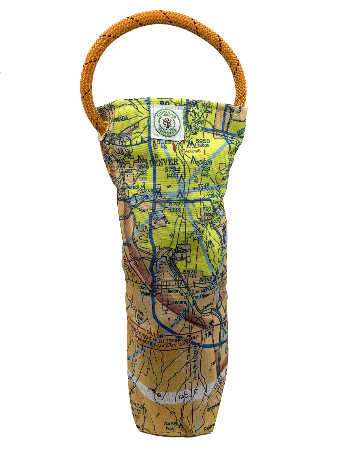 Circular Threads Upcycled Bags and Totes Denver Aviation Map Aviation Map Recycled Wine Tote
