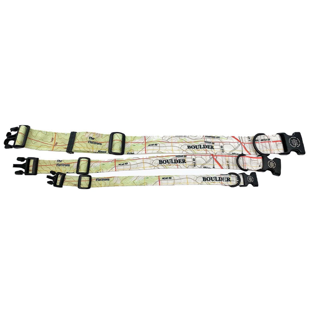 Circular Threads Pets Small Boulder, Colorado Topo Chart Dog Collars