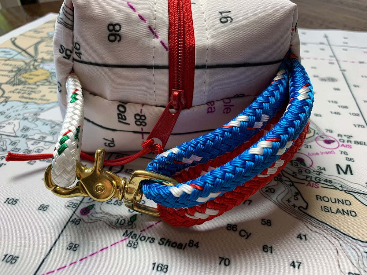 Circular Threads Upcycled Bags and Totes Custom Sailcloth Nautical Chart Dopp Kit &amp; Toiletry Bag