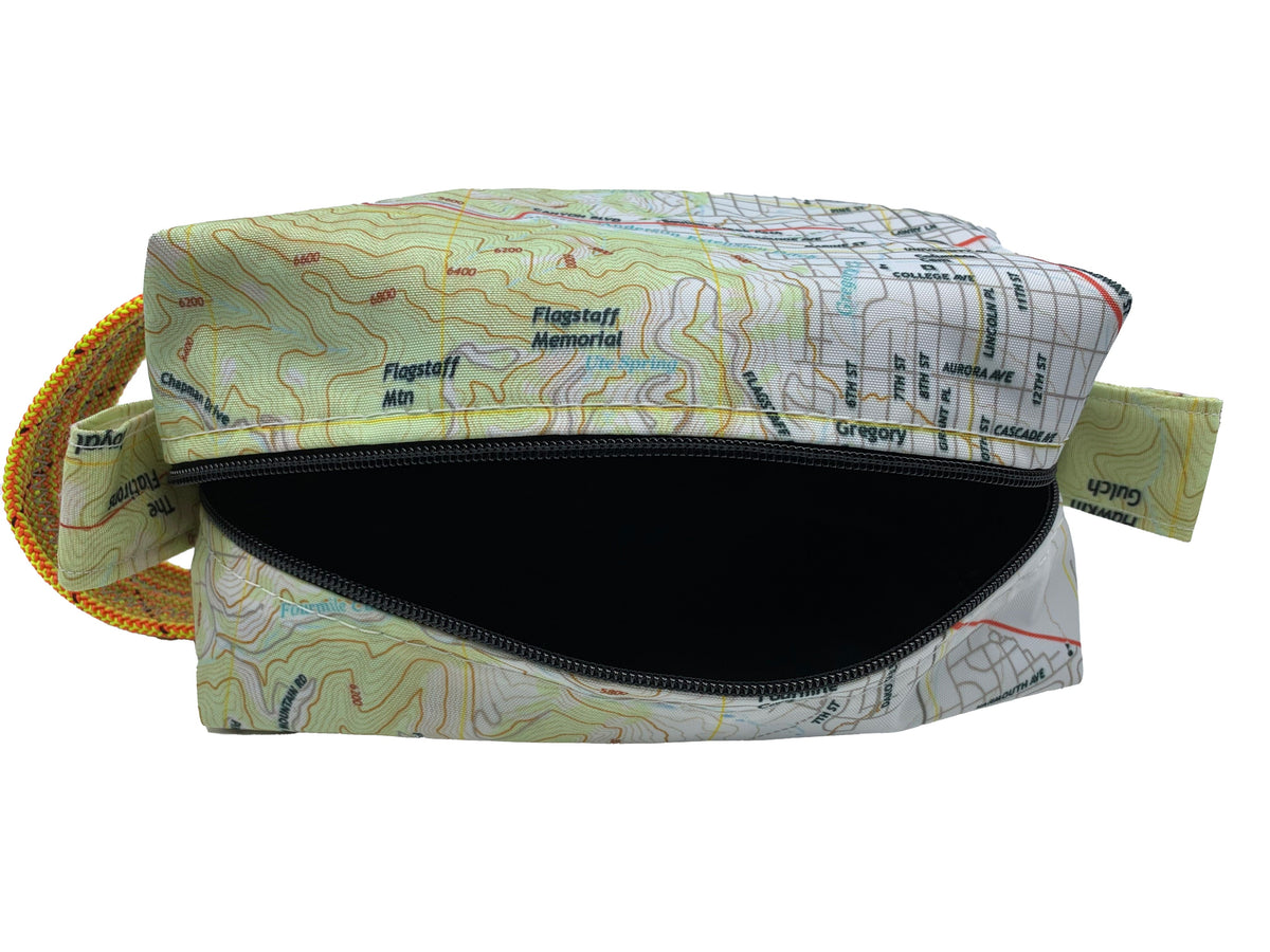 Circular Threads Upcycled Bags and Totes Custom Topo Chart Dopp Kit &amp; Toiletry Bag