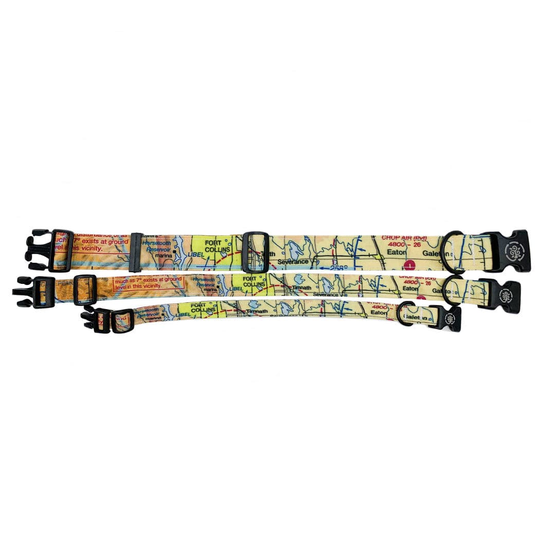 Circular Threads Pets Small Fort Collins, Colorado Aviation Sectional Chart Dog Collars