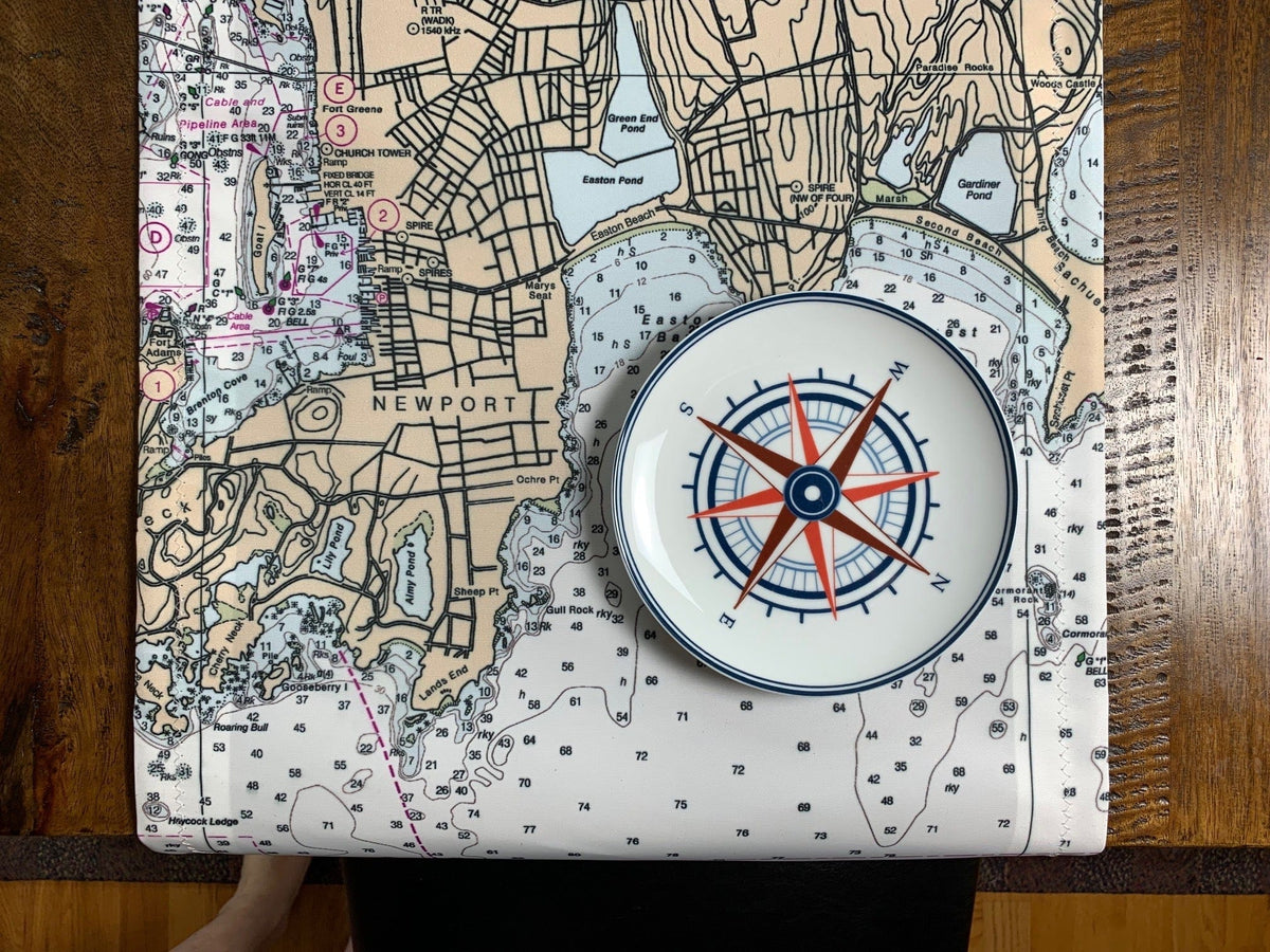 Circular Threads Table Runner Nautical Chart Table Runner  - Choose your NOAA Nautical Chart
