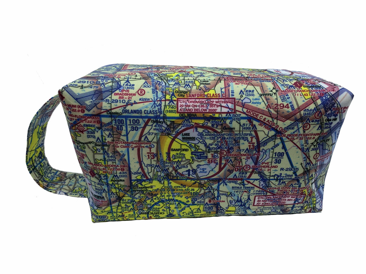 Circular Threads Upcycled Bags and Totes Pilot Dopp Kit &amp; Toiletry Bag - Choose your VFR Sectional Chart