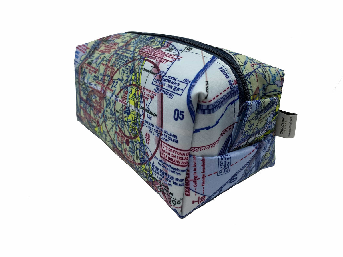 Circular Threads Upcycled Bags and Totes Pilot Dopp Kit &amp; Toiletry Bag - Choose your VFR Sectional Chart