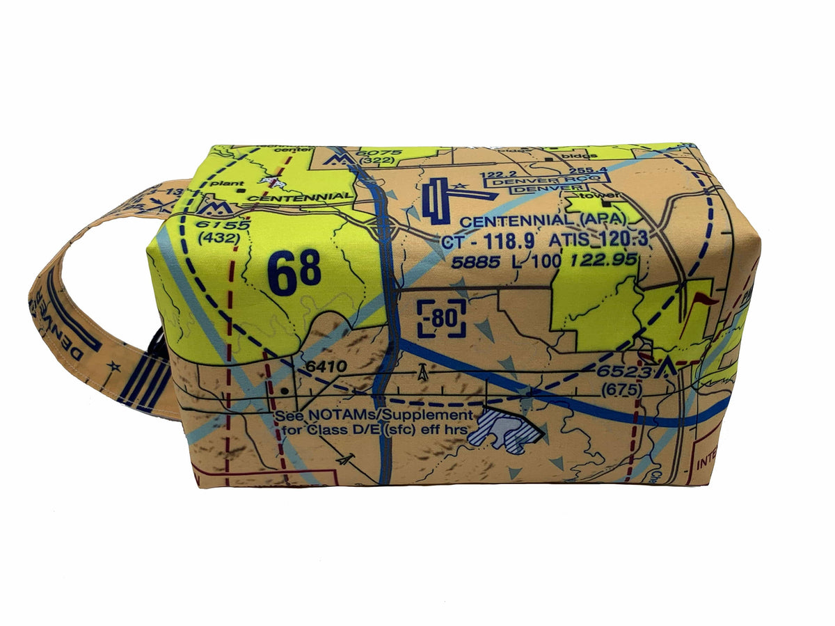 Circular Threads Upcycled Bags and Totes Pilot Dopp Kit &amp; Toiletry Bag - Choose your VFR Terminal Area Chart