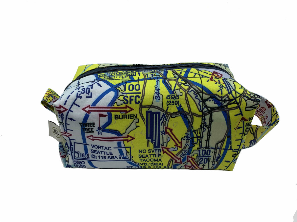 Circular Threads Upcycled Bags and Totes Pilot Dopp Kit &amp; Toiletry Bag - Choose your VFR Terminal Area Chart