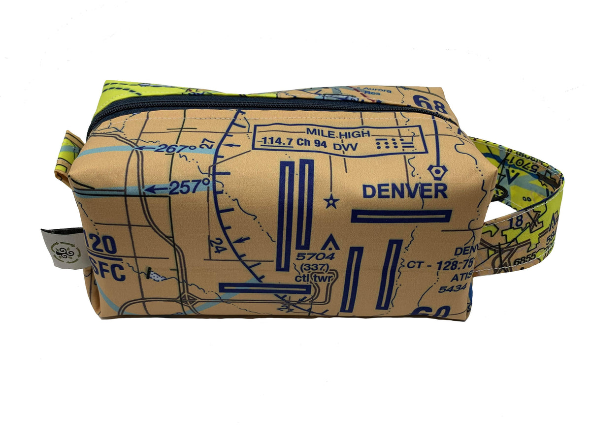 Circular Threads Upcycled Bags and Totes Pilot Dopp Kit &amp; Toiletry Bag - Choose your VFR Terminal Area Chart