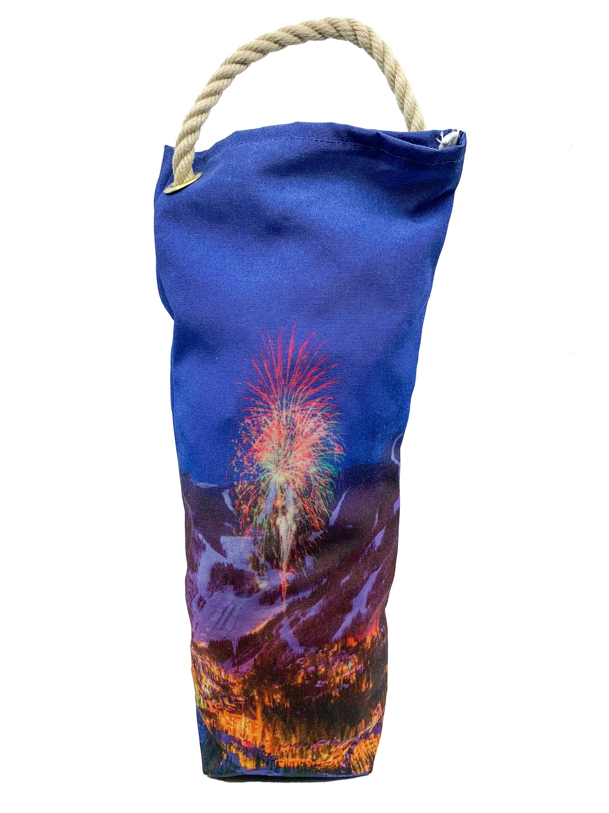 Circular Threads Upcycled Bags and Totes Vail Colorado New Year&#39;s Fireworks Recycled Wine Tote