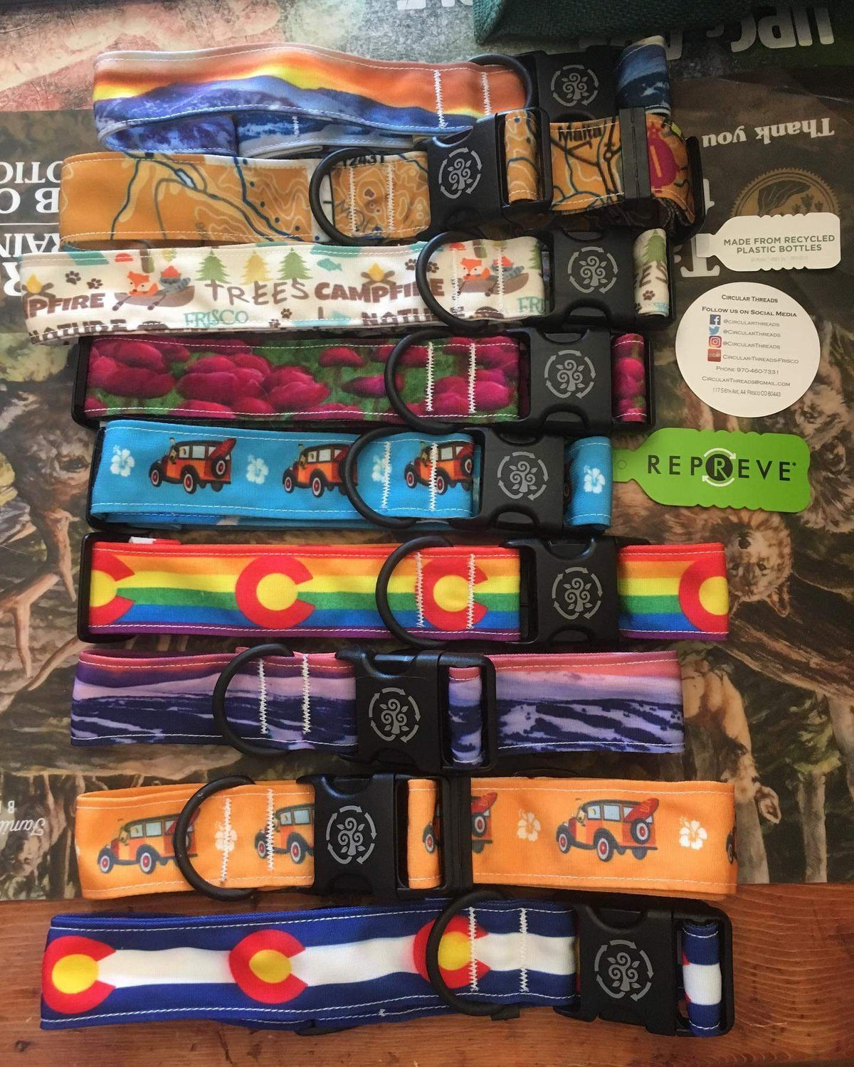 Circular Threads Pets Woody Surf Truck Dog Collars